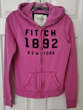 Abercrombie & Fitch Pink 1892 New York Full-Zip Hoodie